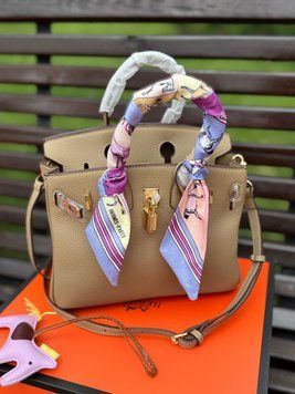 Шкіряна сумка Hermes Birkin 25 см, бежева  2629 фото