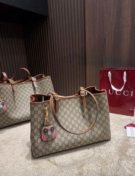 Стильна сумка Gucci, 38 см, з коричневими вставками 2596 фото