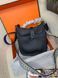 Кожаная сумочка в стиле Herm&egrave;s Evelyne, черная, 23 см 2597 фото 2