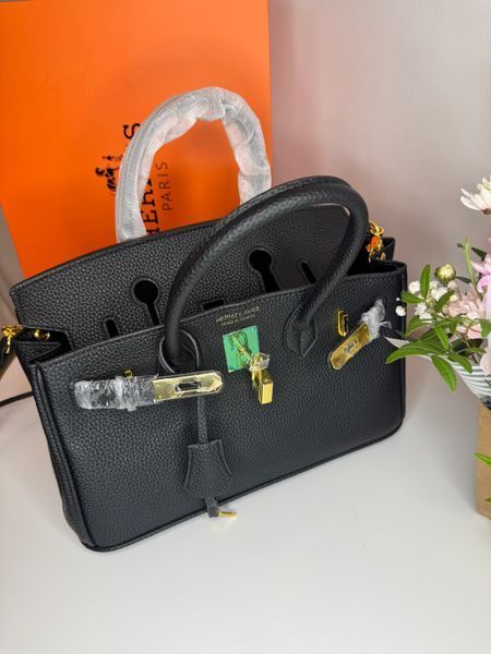 Кожаная сумочка Hermes Birkin, 29 см, чёрная 2598 фото