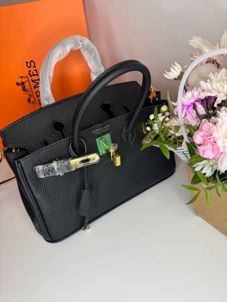 Кожаная сумочка Hermes Birkin, 29 см, чёрная 2598 фото