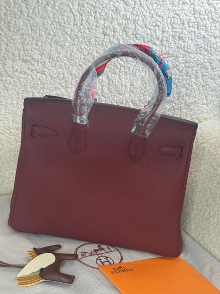 Кожаная сумочка Hermes Birkin, 30 см, бордо 2600 фото