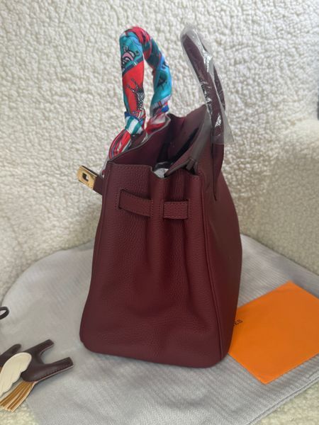 Кожаная сумочка Hermes Birkin, 30 см, бордо 2600 фото
