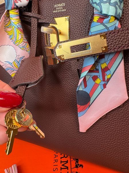 Шкіряна сумка Hermes Birkin, 30 см, колір шоколад 2605 фото