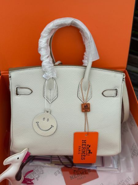 Кожаная сумка Hermes Birkin 25 см, молочного цвета 2646 фото