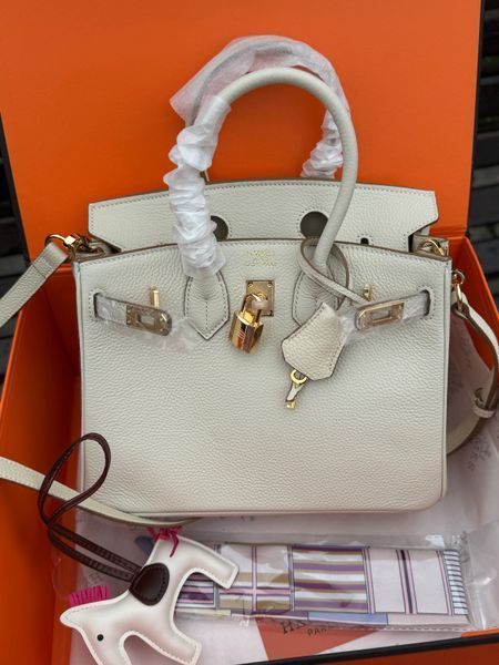 Кожаная сумка Hermes Birkin 25 см, молочного цвета 2646 фото