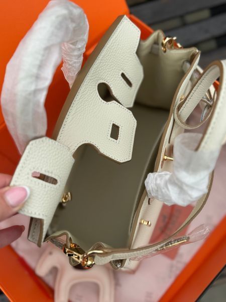 Кожаная сумка Hermes Birkin 25 см, молочного цвета 2646 фото