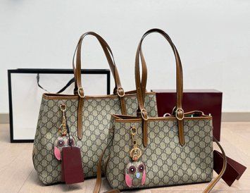 Стильна сумка Gucci, 30 см, з коричневими вставками 2584 фото