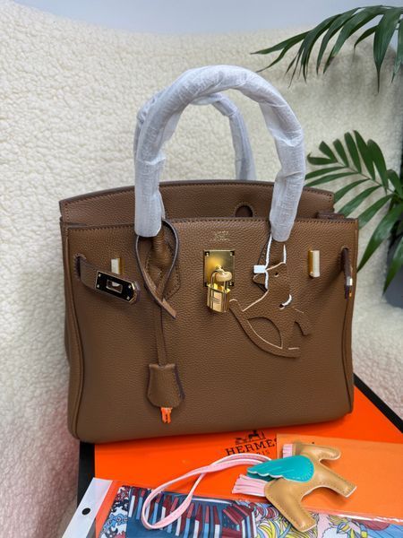 Ексклюзивна сумка Hermes Birkin, 30 см, коричнева 2515 фото