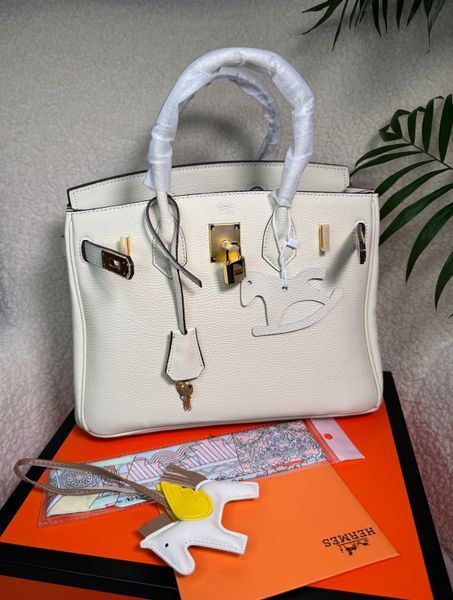 Ексклюзивна сумка Hermes Birkin, 30 см, молочного кольору 2616 фото